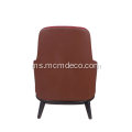 Gaya Moden Red Leslie Highback Fabric Armchair